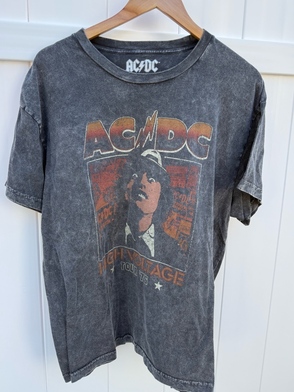 AC/DC Black and White Logo Band Tee